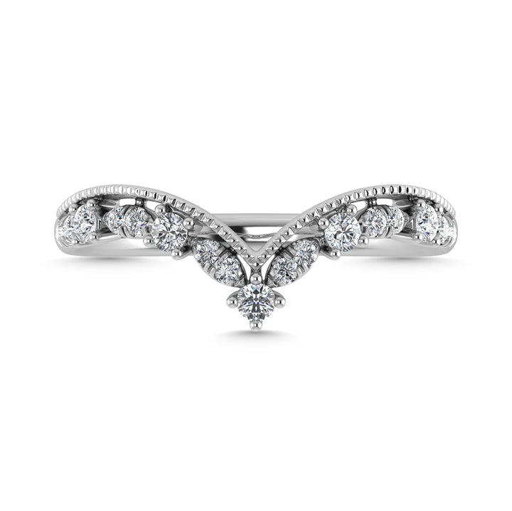 Diamond 1/5 Ct.Tw. Chevron Band in 10K White Gold