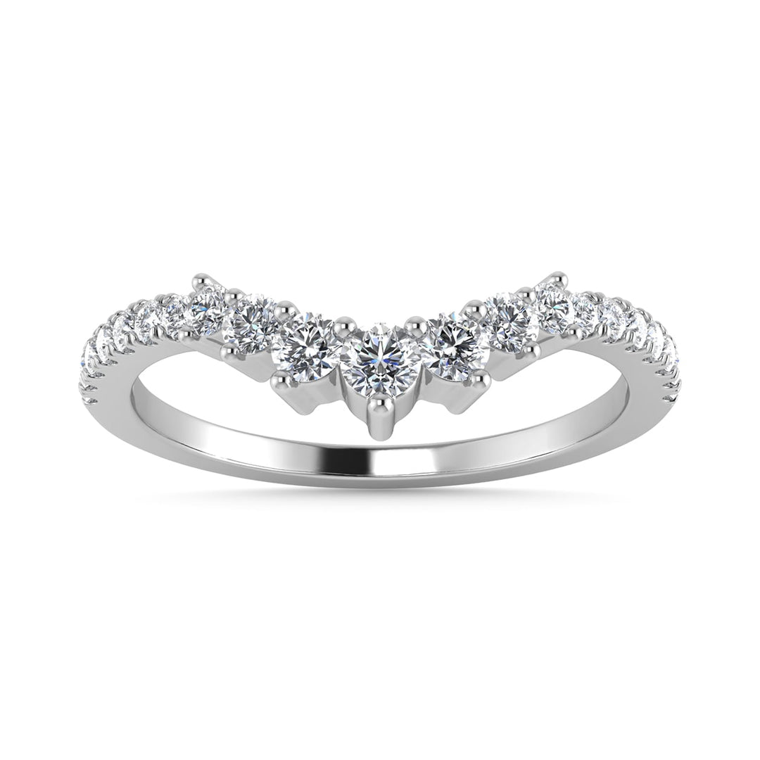 Diamond 1/4 Ct.Tw. Chevron Band in 14K White Gold