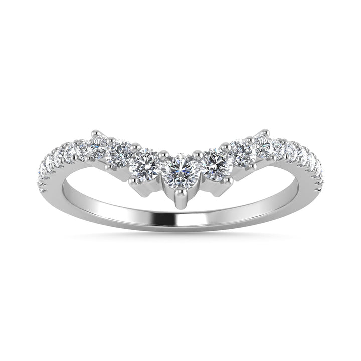 Diamond 1/4 Ct.Tw. Chevron Band in 14K White Gold