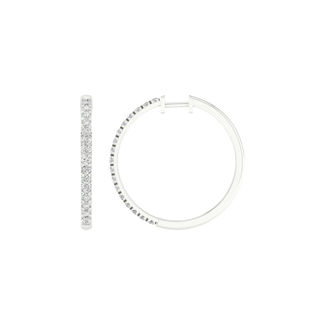 14K 2.00CT Certified Lab Grown Diamond Hoop Earrings