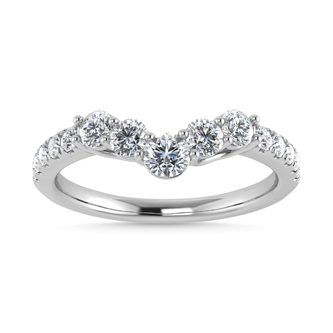Diamond 1/2 Ct.Tw. Chevron Band in 14K White Gold