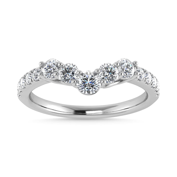 Diamond 1/2 Ct.Tw. Chevron Band in 14K White Gold