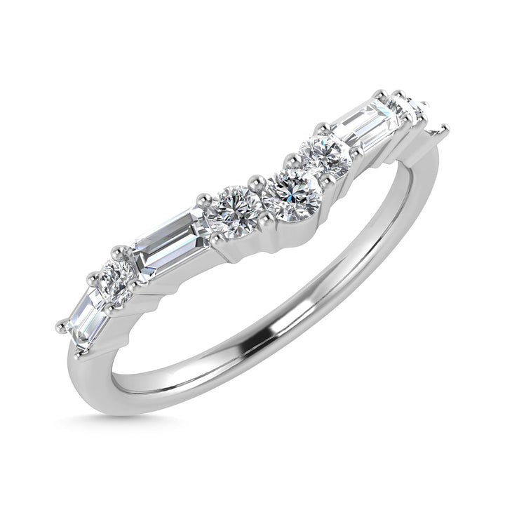 Diamond 1/3 Ct.Tw. Ladies Wedding Band in 14K White Gold