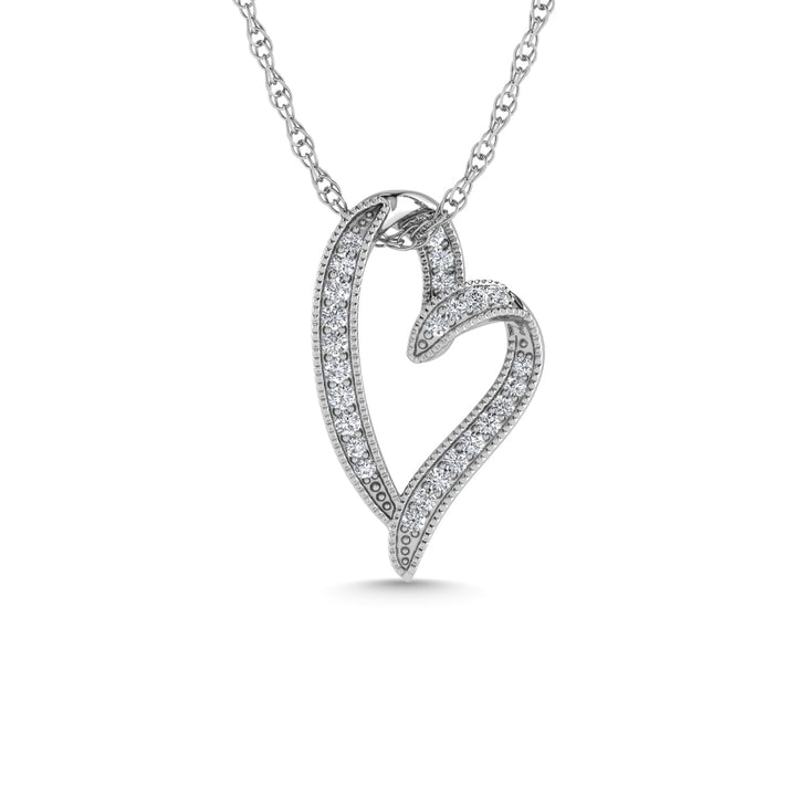 Diamond 1/6 Ct.Tw. Heart Pendant in 10K White Gold