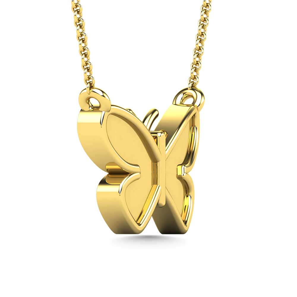 Diamond 1/10 Ct.Tw. Butterfly Pendant in 10K Yellow Gold