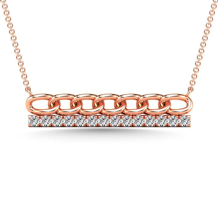 Diamond 1/5 Ct.Tw. Bar Necklace in 10K Rose Gold