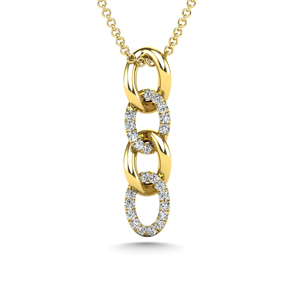 14K Yellow Gold Diamond 1/8 Ct.Tw. Fashion Pendant