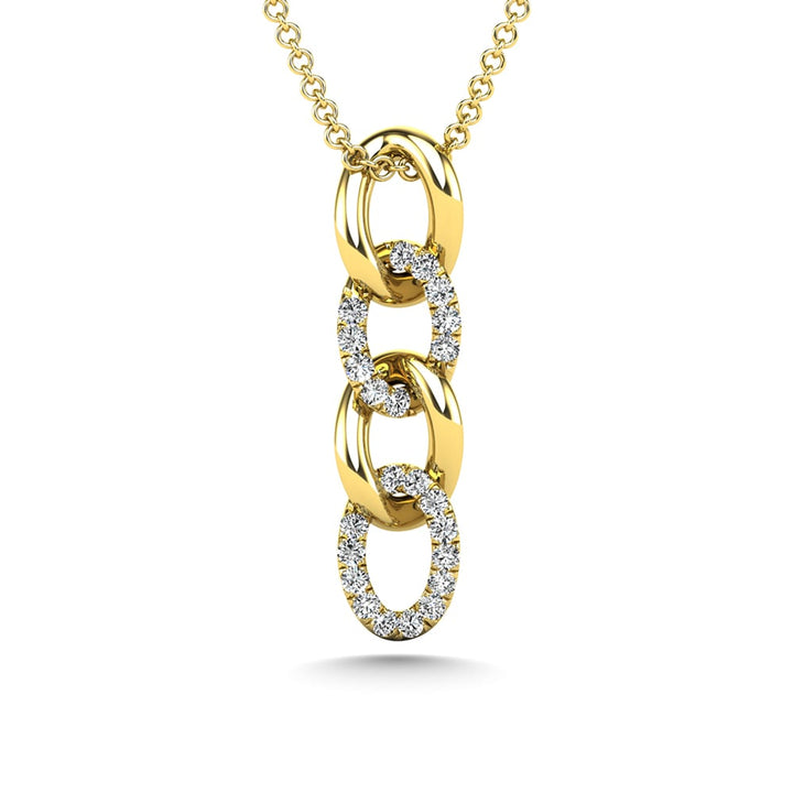 14K Yellow Gold Diamond 1/8 Ct.Tw. Fashion Pendant