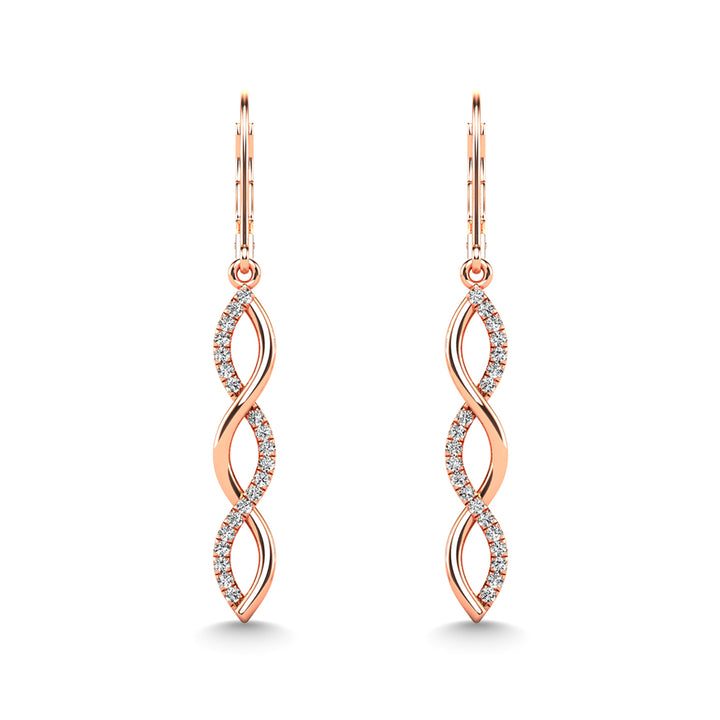 10K Rose Gold Diamond 1/6 Ct.Tw. Fashion Earrings