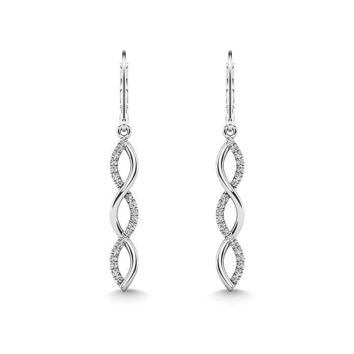 10K White Gold Diamond 1/20 Ct.Tw.  Fashion Earrings