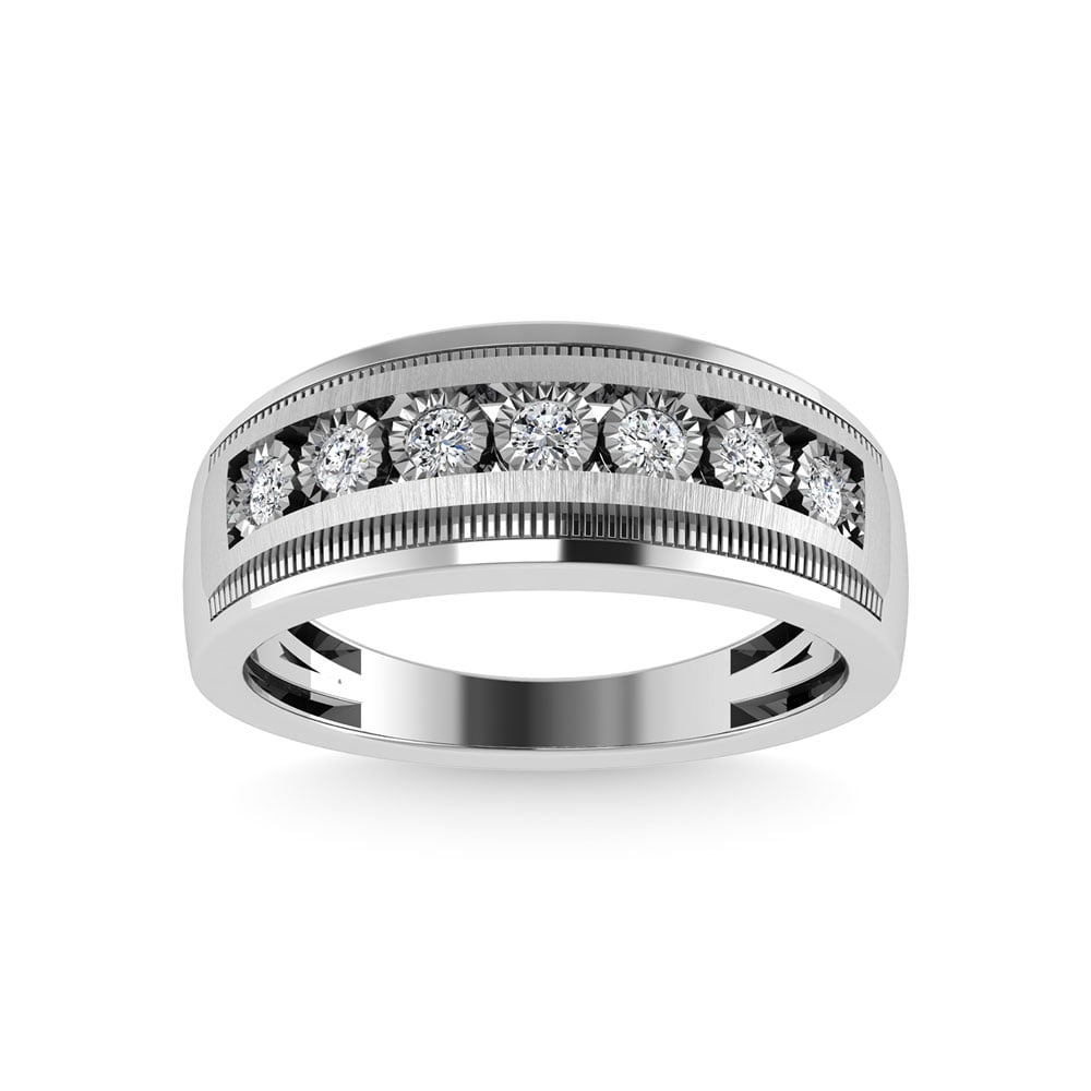 Diamond 1/4 Ct.Tw. Channel Set Mens Band in 10K White Gold