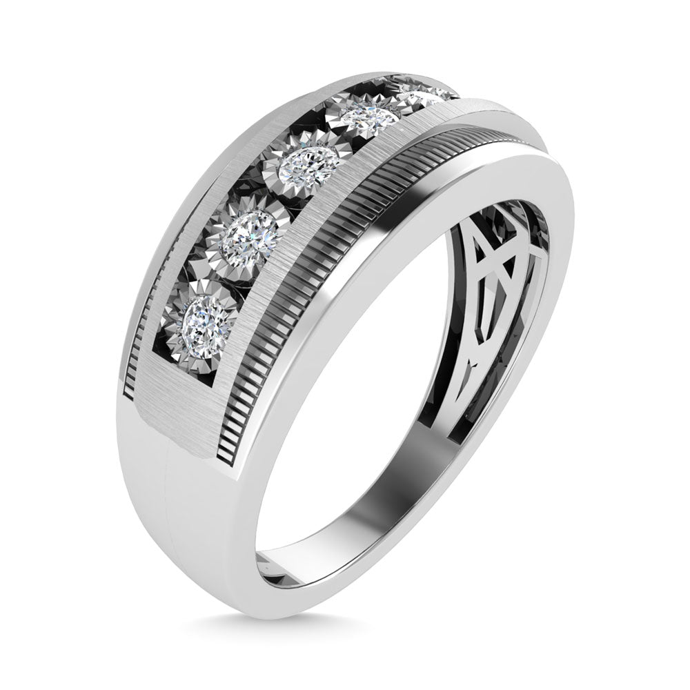 Diamond 1/4 Ct.Tw. Channel Set Mens Band in 10K White Gold