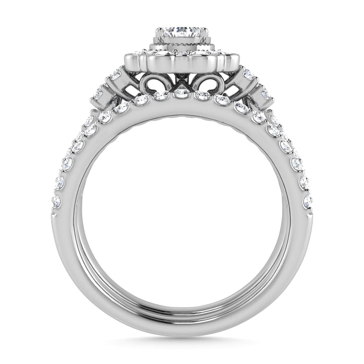 14K White Gold Diamond 1 Ct.Tw. Pear Shape Bridal Ring