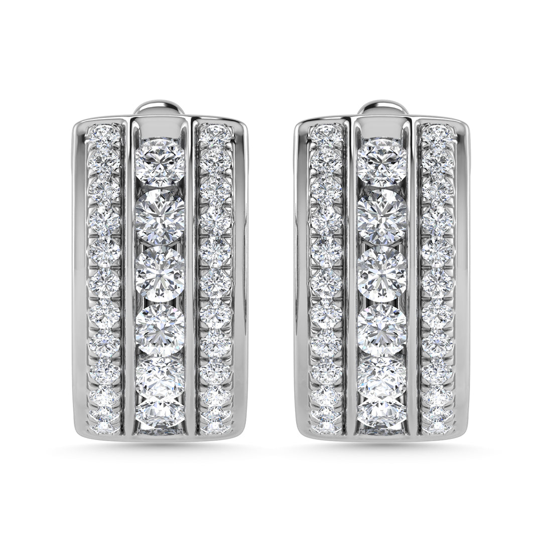 Diamond 1 1/2 Ct.Tw. Hoop Earrings in 14K White Gold