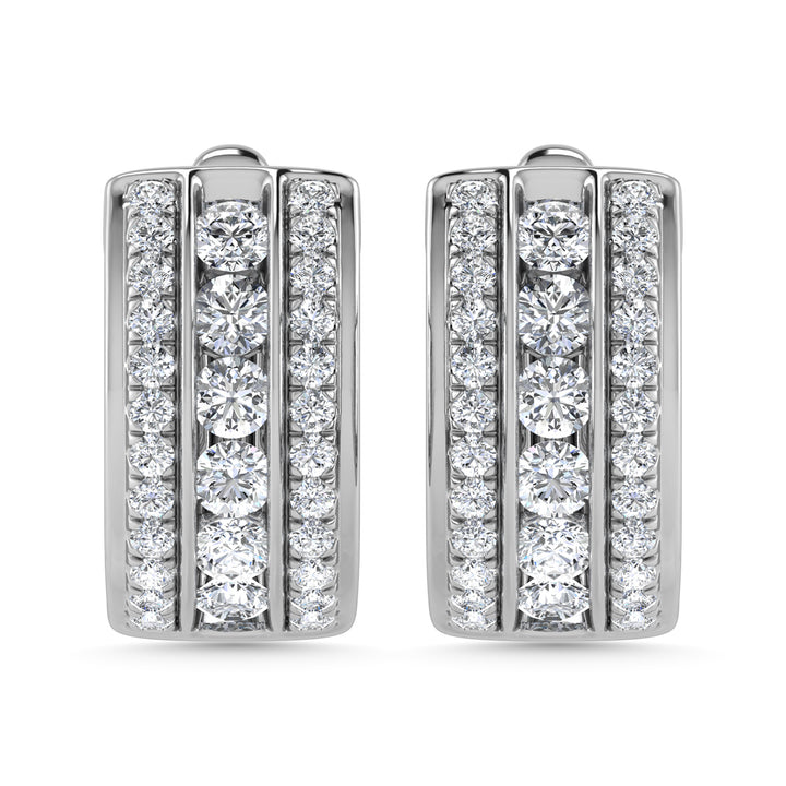 Diamond 1 1/2 Ct.Tw. Hoop Earrings in 14K White Gold
