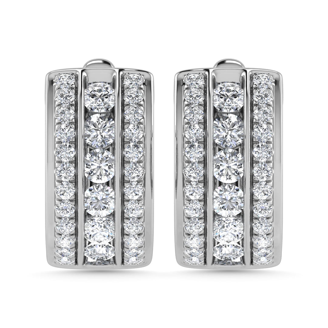 Diamond 2 Ct.Tw. Hoop Earrings in 14K White Gold