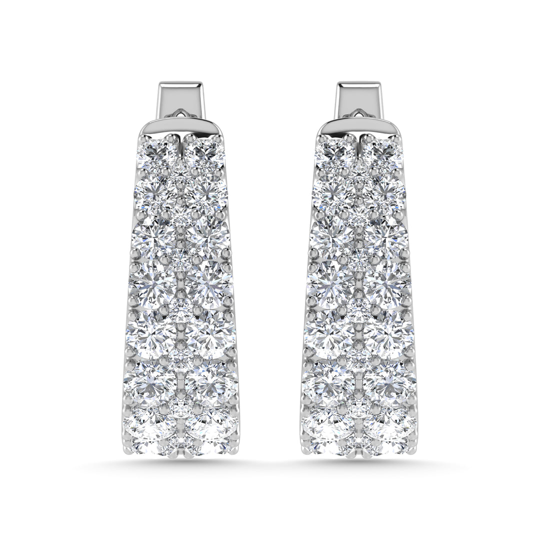 Diamond 1 Ct.Tw. Hoop Earrings in 14K White Gold