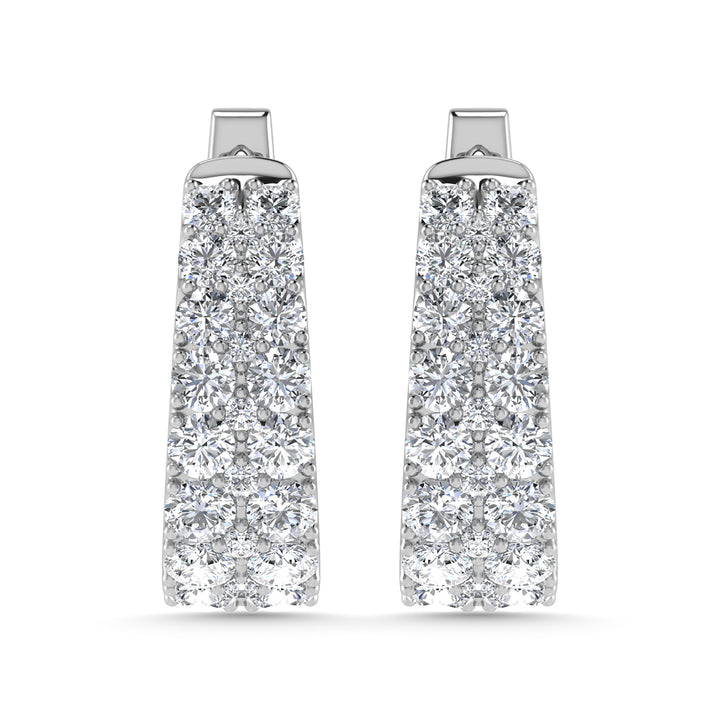 Diamond 1 Ct.Tw. Hoop Earrings in 14K White Gold