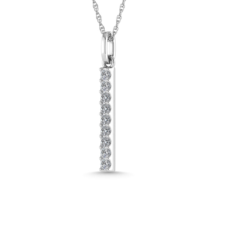 Diamond 1/5 Ct.Tw. Bar Pendant in 10K White Gold