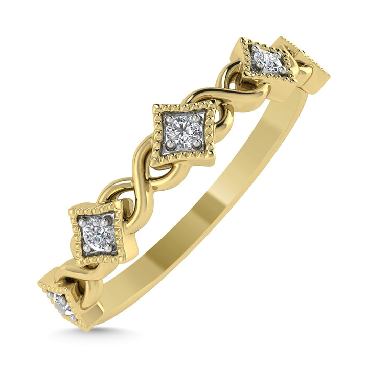 Diamond 1/10 Ct.Tw. Stack Band in 10K Yellow Gold