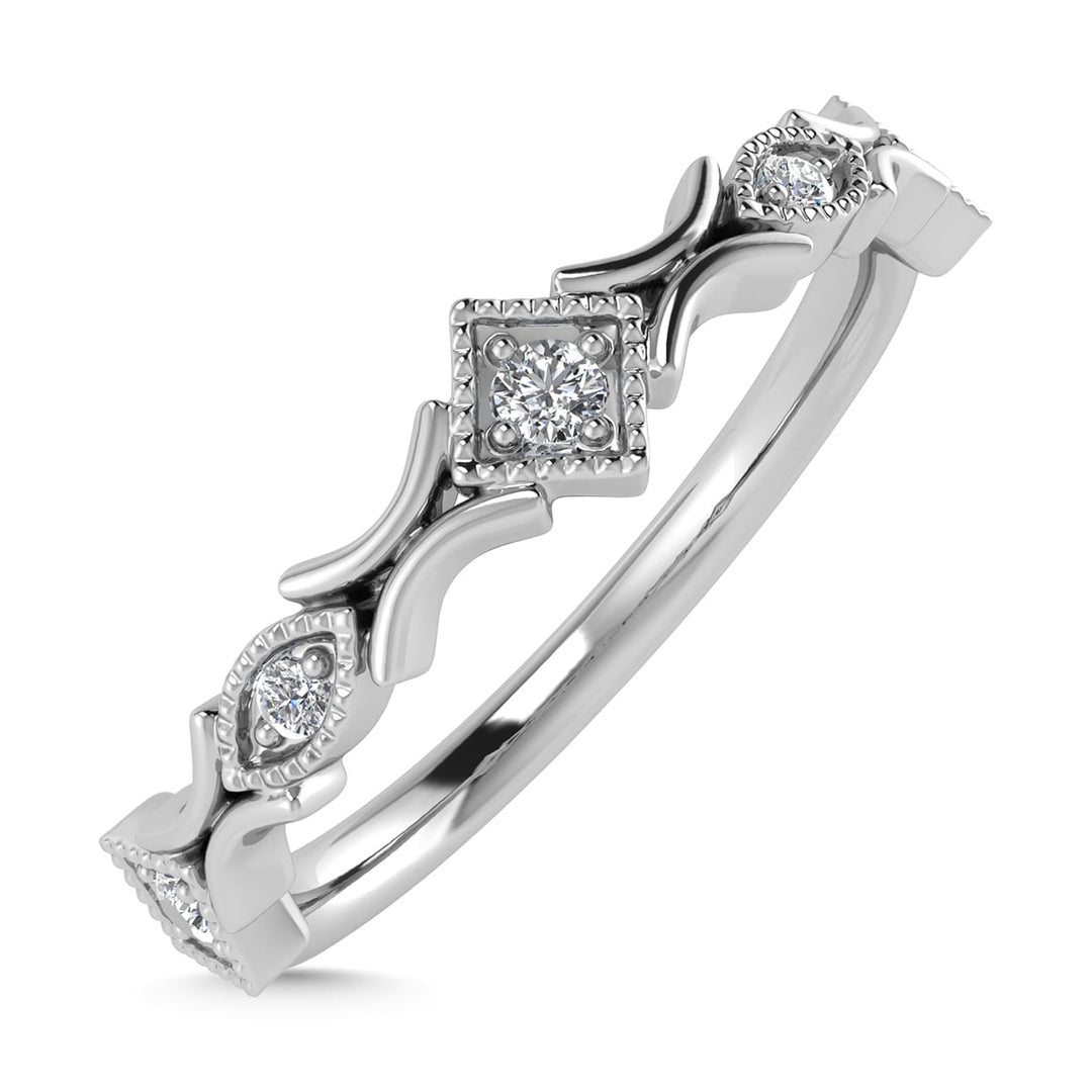 Diamond 1/20 Ct.Tw. Stack Band in 10K White Gold