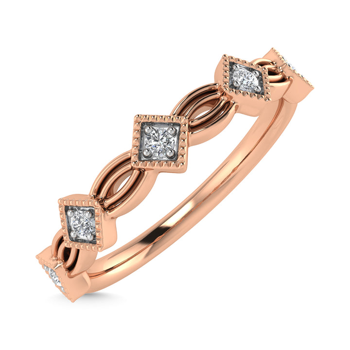 Diamond 1/20 Ct.Tw. Stack Band in 10K Rose Gold