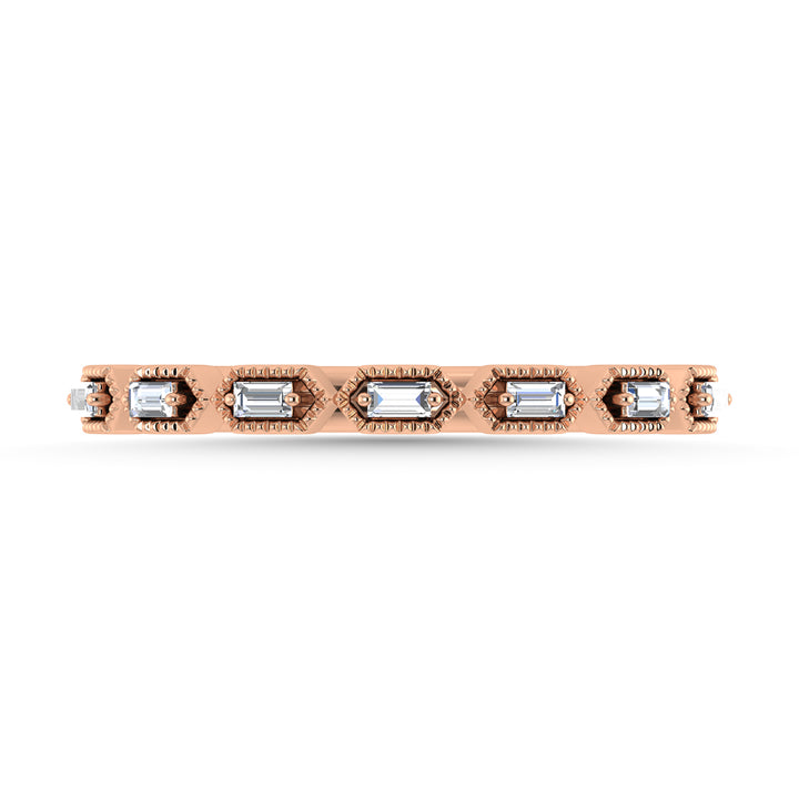 Diamond 1/10 Ct.Tw. Stack Band in 10K Rose Gold