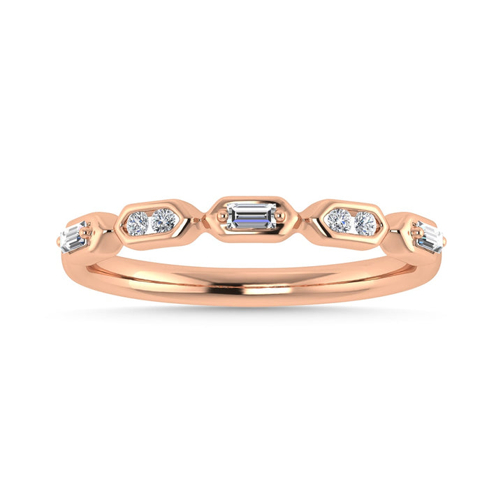 Diamond 1/6 Ct.Tw. Stack Band in 14K Rose Gold