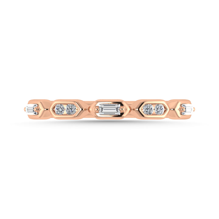 Diamond 1/6 Ct.Tw. Stack Band in 14K Rose Gold