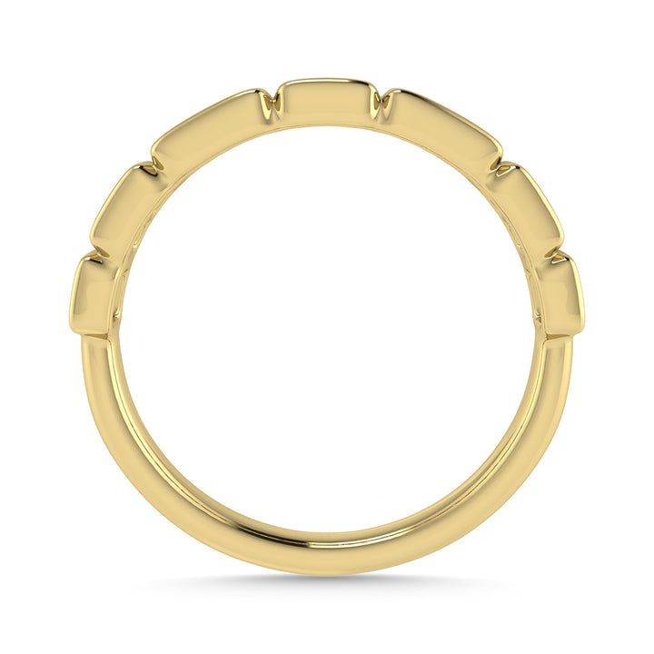 Diamond 1/5 Ct.Tw. Round and Straight Baguette Stack Band in 14K Yellow Gold