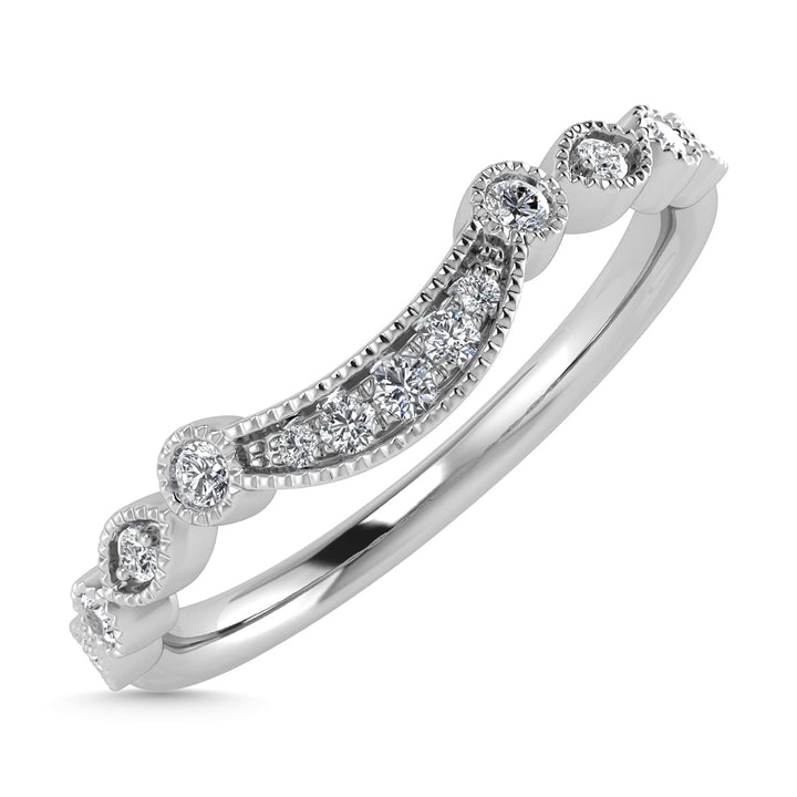 Diamond 1/10 Ct.Tw. Chevron Band in 14K White Gold