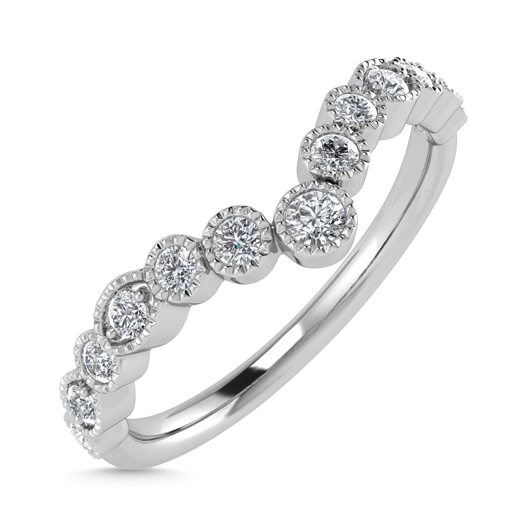 Diamond 1/8 Ct.Tw. Chevron Band in 14K White Gold