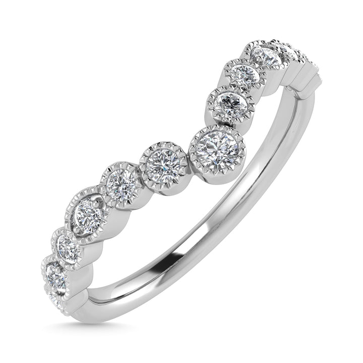 Diamond 1/8 Ct.Tw. Chevron Band in 14K White Gold