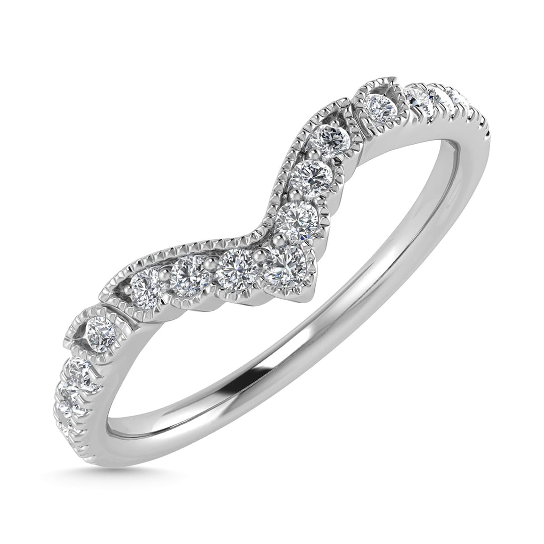 Diamond 1/5 Ct.Tw. Chevron Band in 14K White Gold