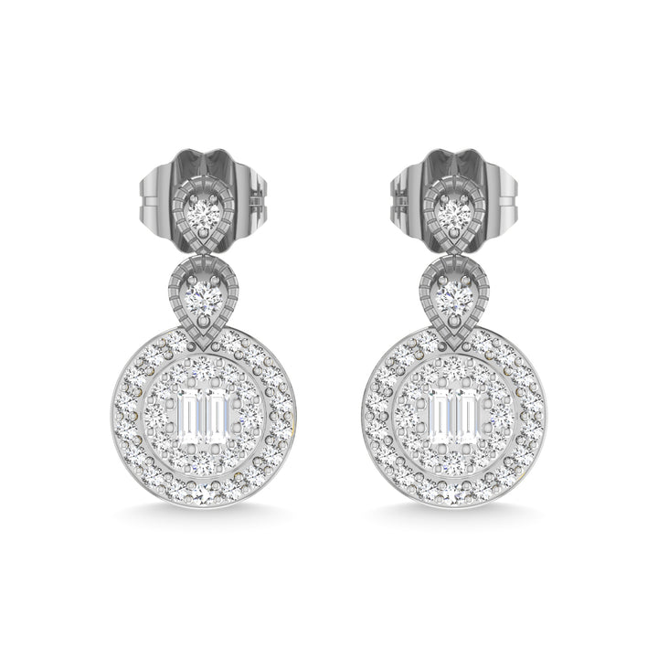 14K White Gold Diamond 1/3 Ct.Tw. Fashion Earrings