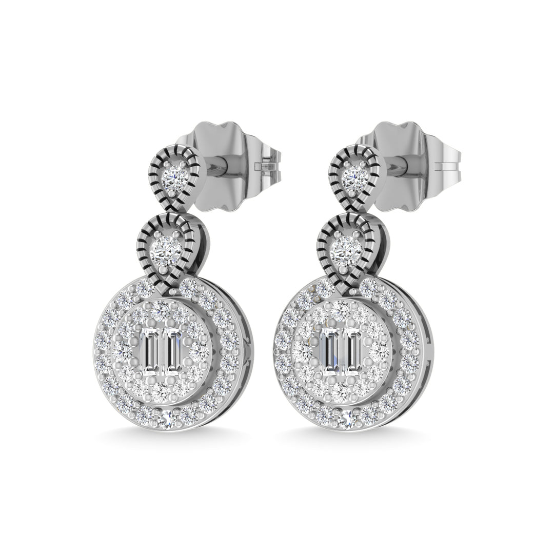 14K White Gold Diamond 1/3 Ct.Tw. Fashion Earrings