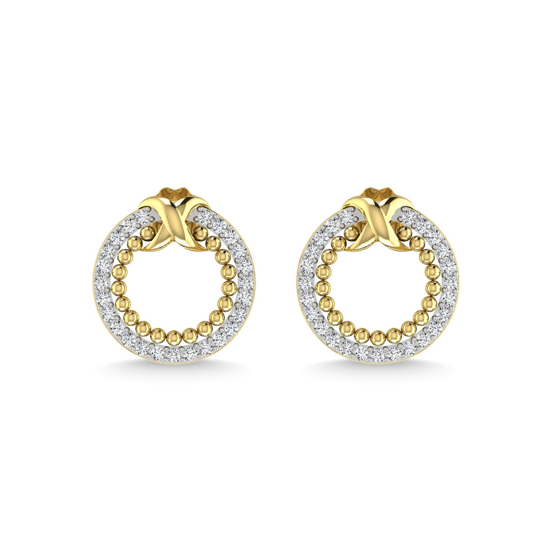 10K Yellow Gold Diamond 1/4 Ct.Tw. Fashion Earrings