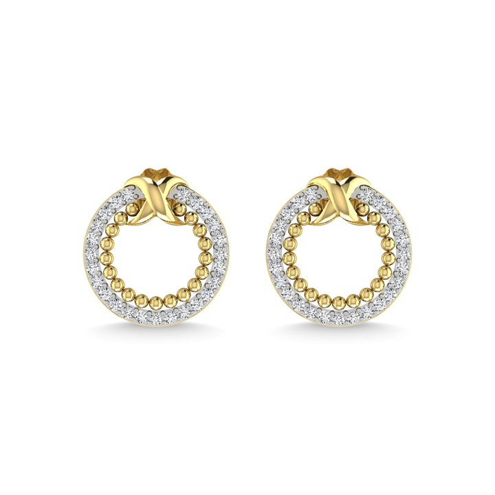 10K Yellow Gold Diamond 1/4 Ct.Tw. Fashion Earrings
