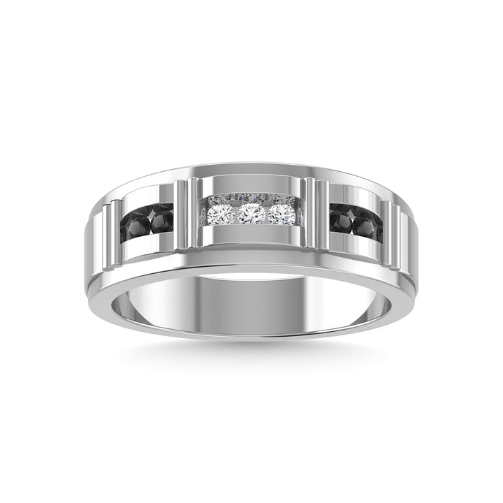 10K White Gold Diamond 1/4 Ct.Tw. Mens Band