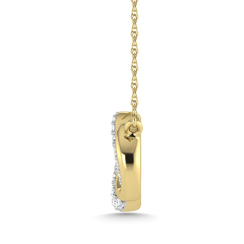 10K Yellow Gold Diamond 1/10 Ct.Tw. Interlinked Circle Fashion Necklace