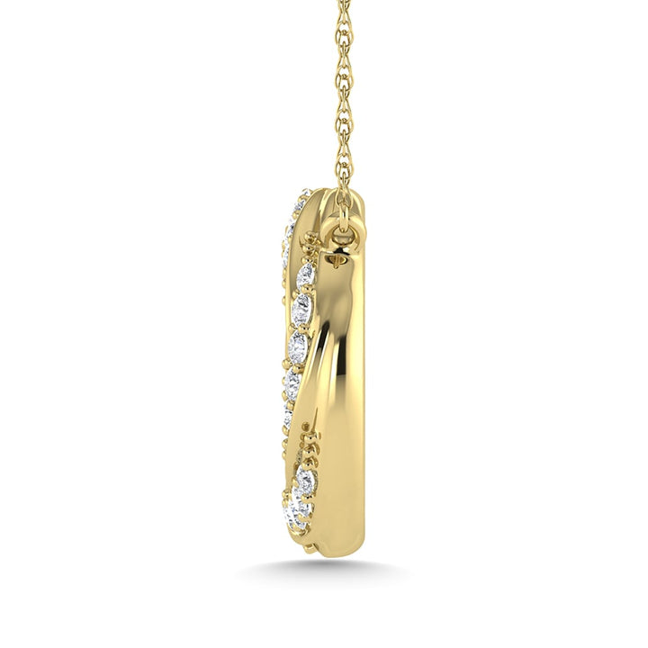 10K Yellow Gold Diamond 1/6 Ct.Tw. Circle Fashion Necklace