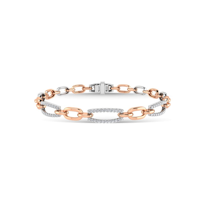10K Two Tone Diamond 5/8 Ct.Tw. Fashion Bracelet