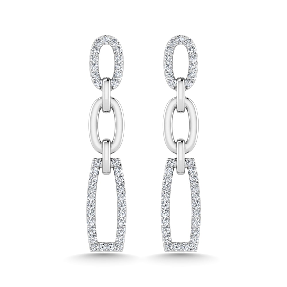 14K Two Tone Diamond 1/5 Ct.Tw. Fashion Earrings