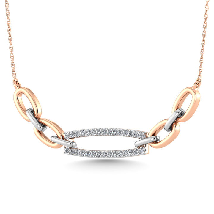 10K Two Tone Diamond 1/6 Ct.Tw. Fashion Necklace