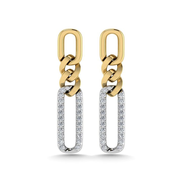 10K Two Tone Diamond 1/10 Ct.Tw. Fashion Earrings