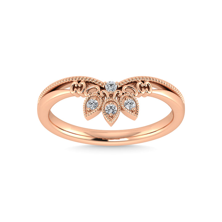 10K Rose Gold Diamond 1/20 Ct.Tw. Chevron Band