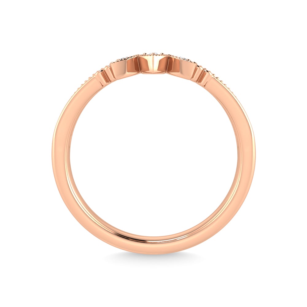 10K Rose Gold Diamond 1/20 Ct.Tw. Chevron Band