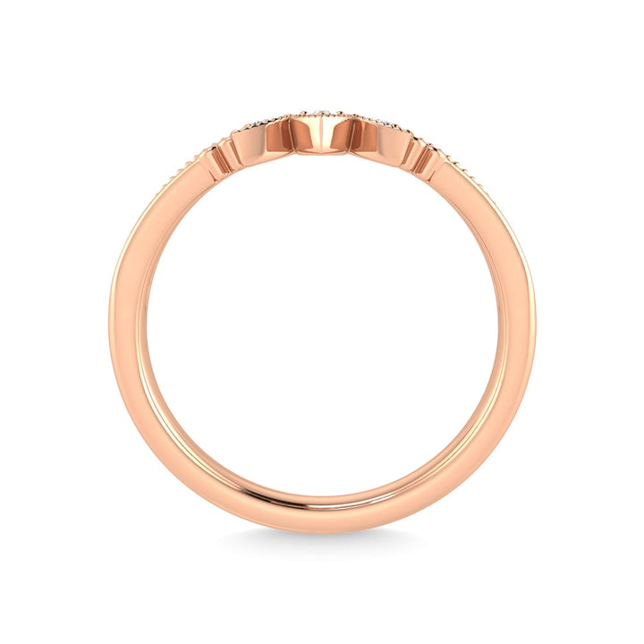 10K Rose Gold Diamond 1/20 Ct.Tw. Chevron Band