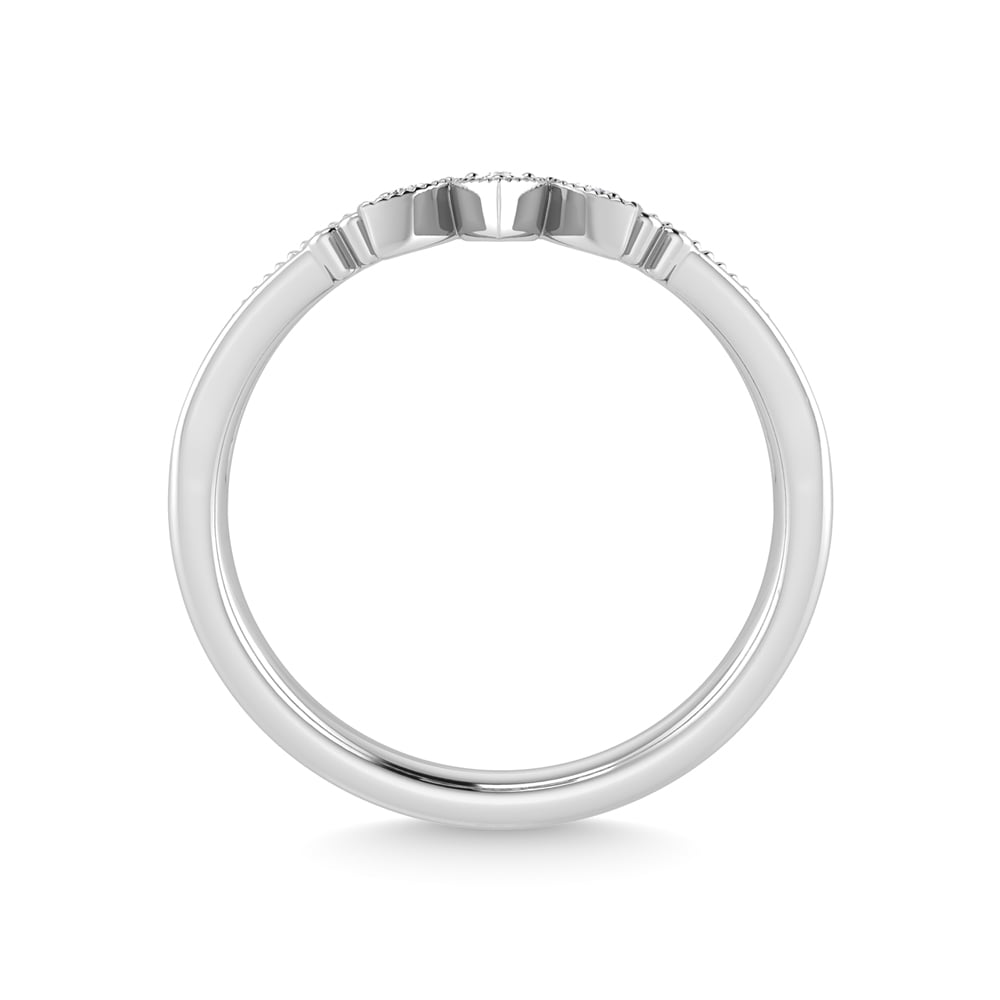 10K White Gold Diamond 1/20 Ct.Tw. Chevron Band