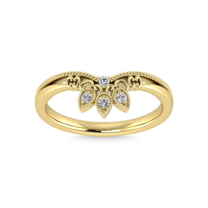 10K Yellow Gold Diamond 1/20 Ct.Tw. Chevron Band